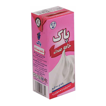 خامه پاکتی 200 گرمی پاک