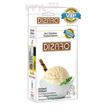 D3 -- کاندوم دیزارو 12 عددی  بستنی وانیلی  خاردار و شیاردار