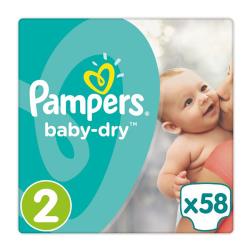 پوشک پمپرز مدل Baby Dry سایز 2 بسته 58 عددی