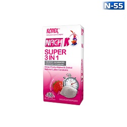 N55-- کاندوم کدکس 12 عددی توت فرنگی  تاخیری خاردار  حلقه ای